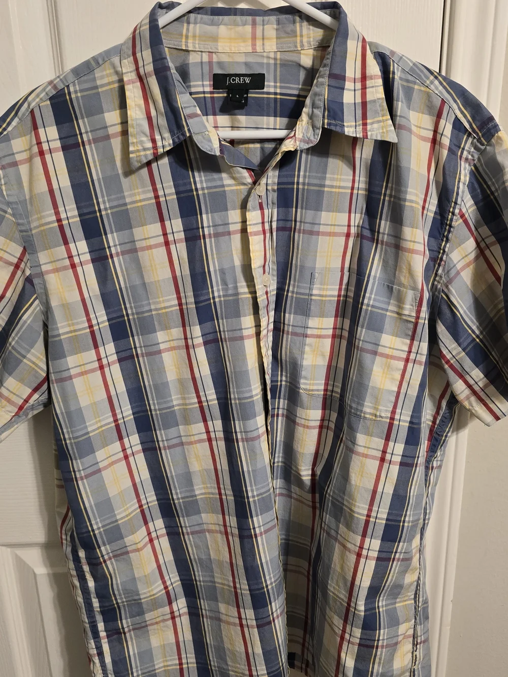 J. Crew Men’s Multi-Color Plaid Short-Sleeve Button-Down Shirt